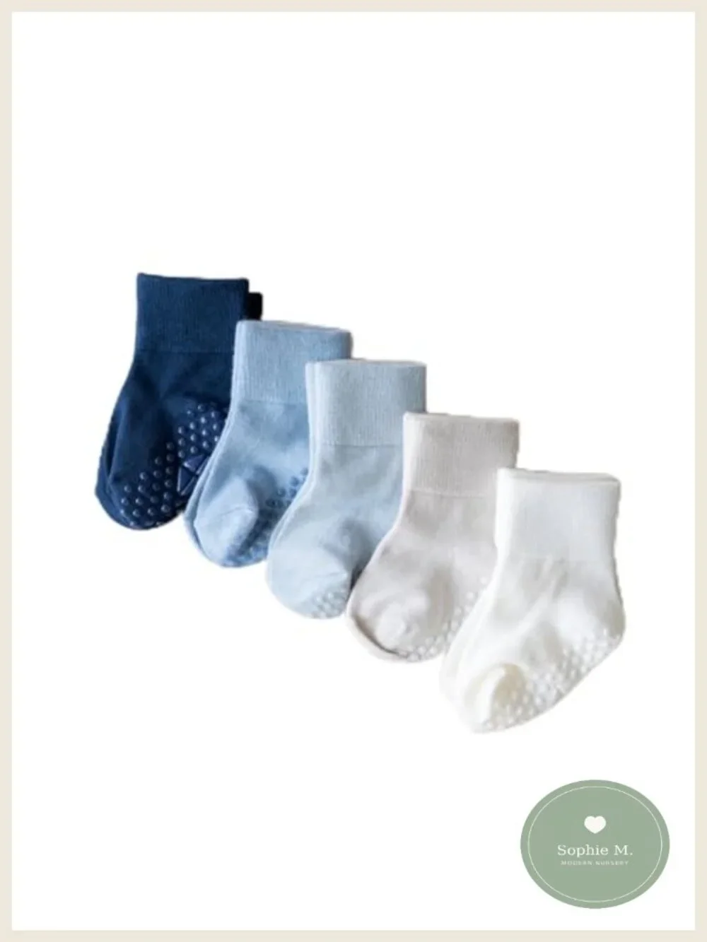 New Bamboo Rayon Quarter Length Non-Slip Baby Socks 5-Pack